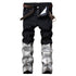 New Men's Ripped Jeans Zipper Straight Pants Streetwear Jeans